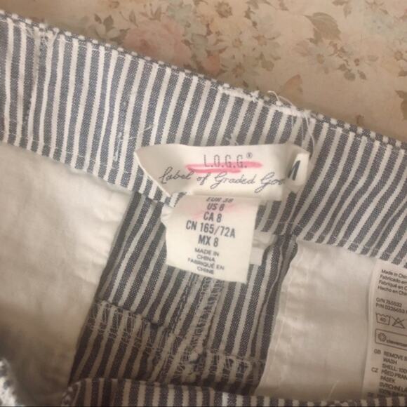 H&M l.o.g.g graded goods striped gray-blue & white short skirt - Picture 5 of 7